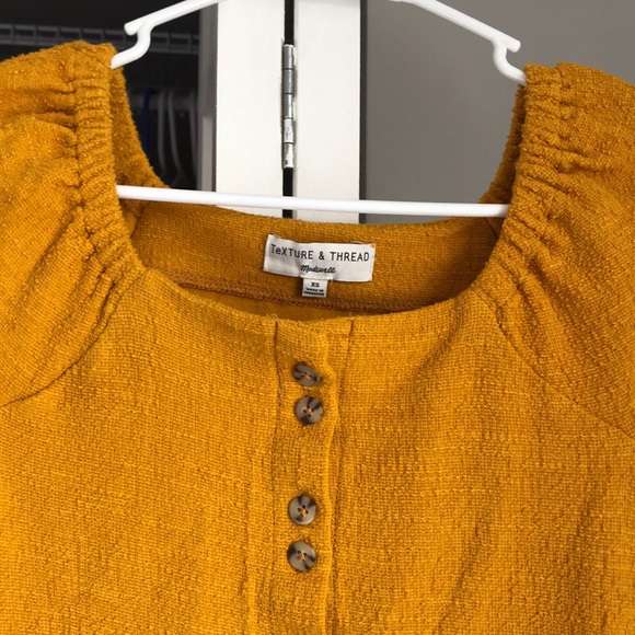 Madewell Mustard Button Dress, NWOT - Picture 2 of 5
